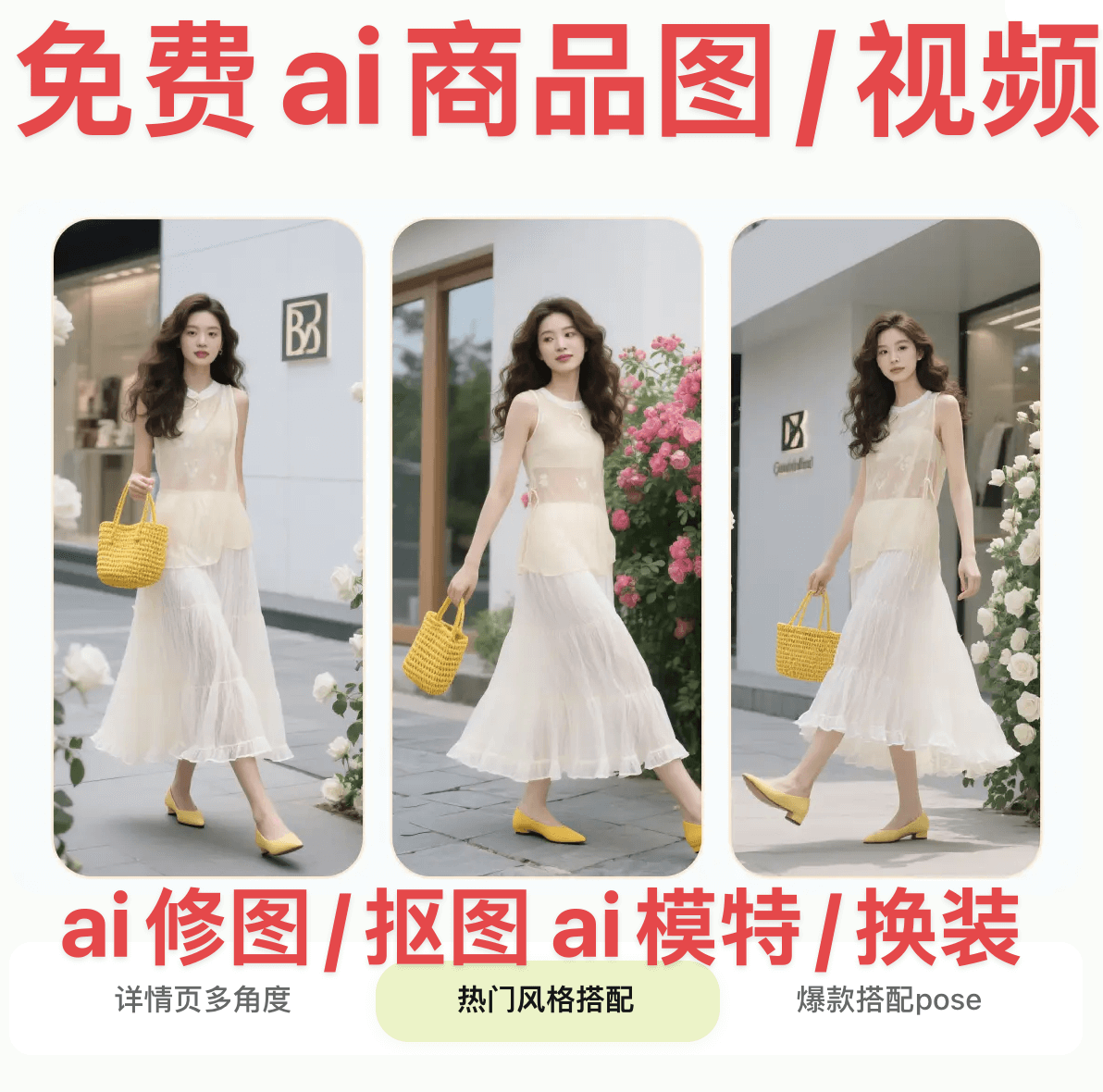 免费AI商拍图/视频/模特/修图