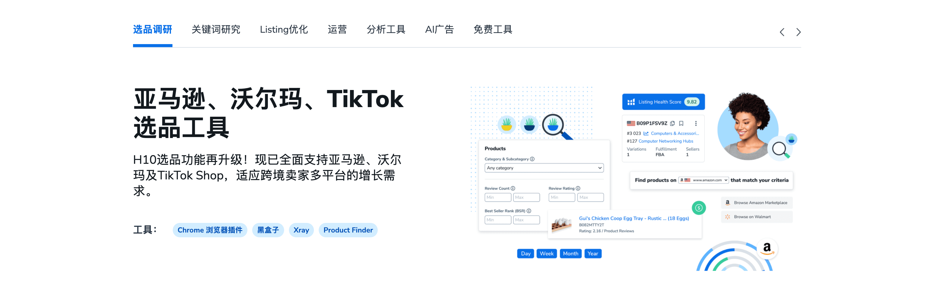 最新helium10优惠码2026,6折大促折扣码,最好的跨境电商亚马逊,tiktok,沃尔玛全能型选品运营软件插件