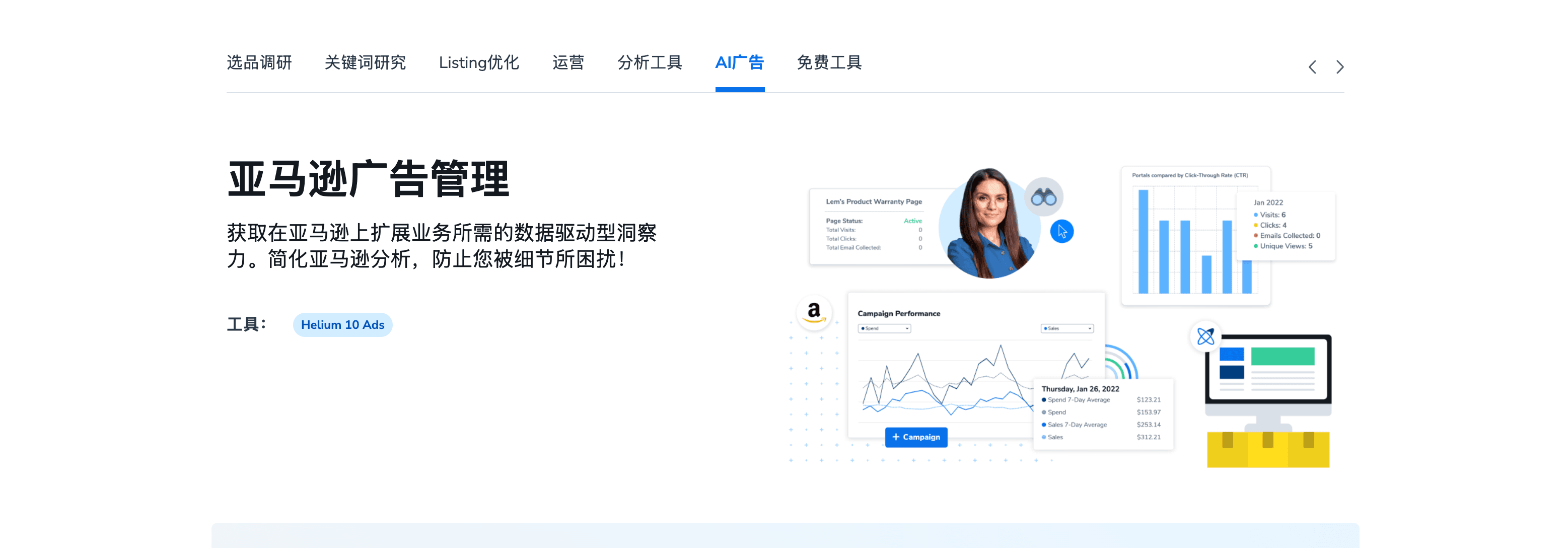 最新helium10优惠码2026,6折大促折扣码,最好的跨境电商亚马逊,tiktok,沃尔玛全能型选品运营软件插件