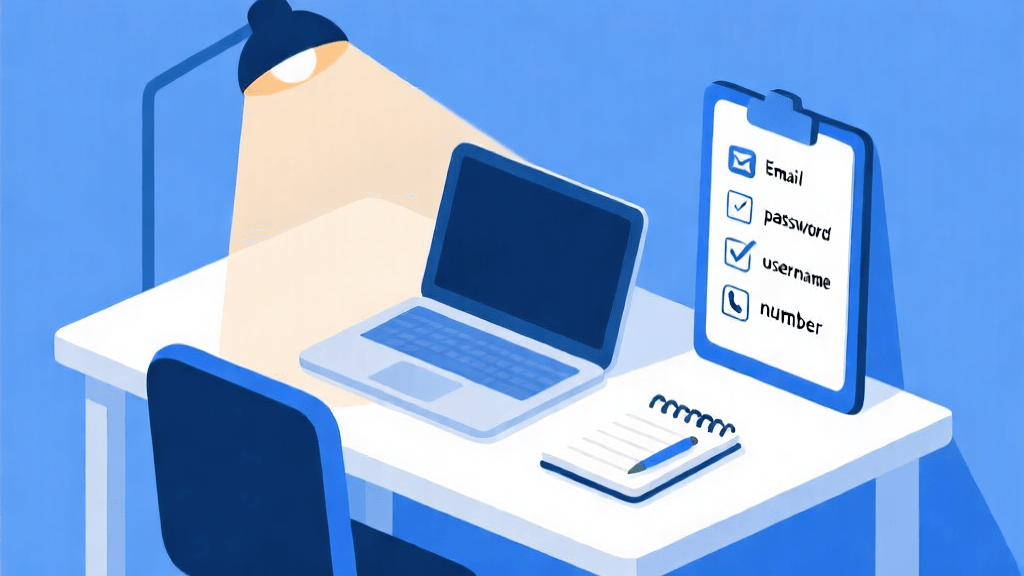 Desk Laptop Checklist Icons