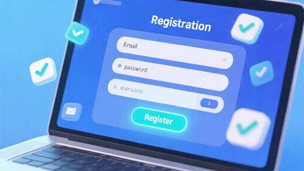 Registration Form Laptop Ui Icons